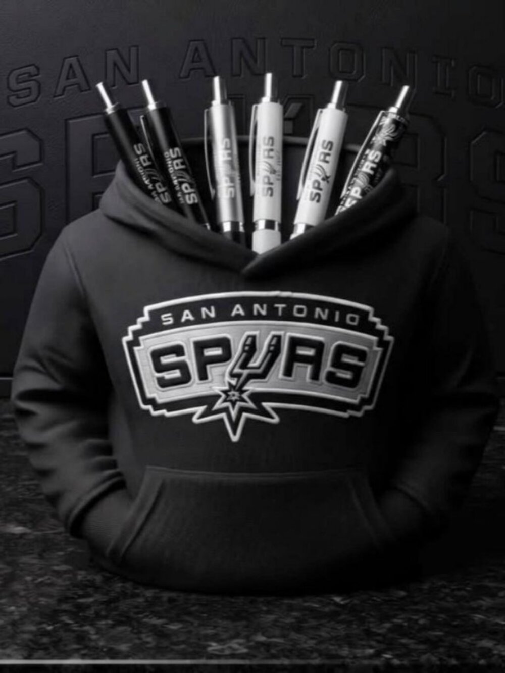 San Antonio Spurs Hoodie Pen Holder - 3D Printed Desk Organizer